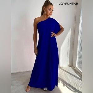 Brand new gorgeous royal blue one shoulder dress